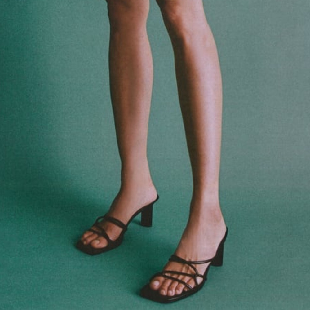 ZARA ROLLED STRAP HEELED SANDALS